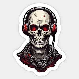 Red Eyes Skull music Sticker